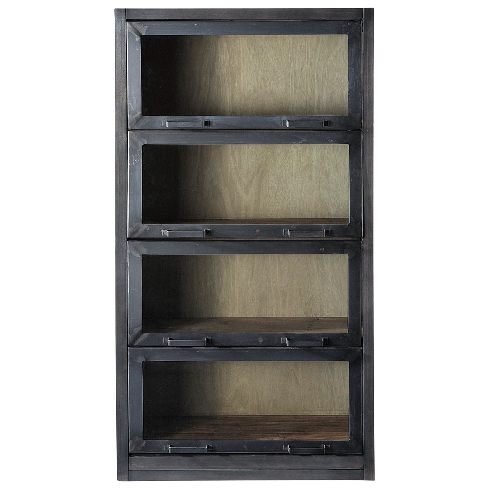 vitrine en bois recycle noire l 90 cm edgar 1000 8 36 123938_1