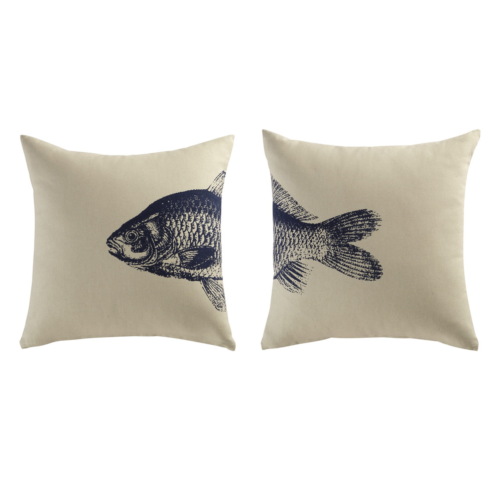 2 coussins en coton beige bleu 40 x 40 cm fish 1000 2 0 156538_4