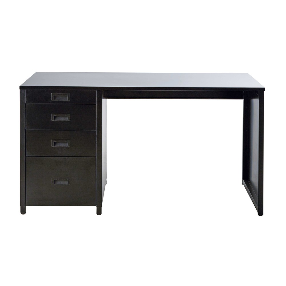 bureau en metal noir l 140 cm loft 1000 4 38 159651_1