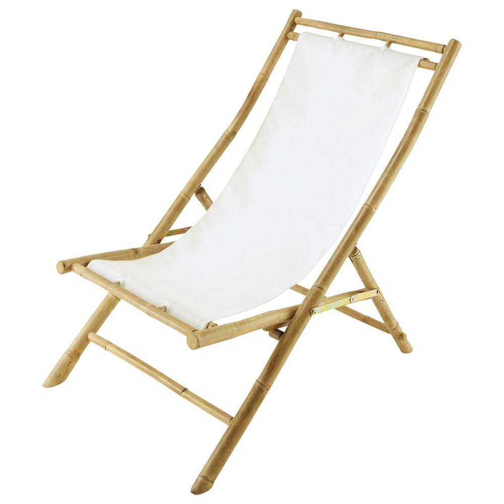 Chaise longue / chilienne pliante en bambou L 94 cm ...