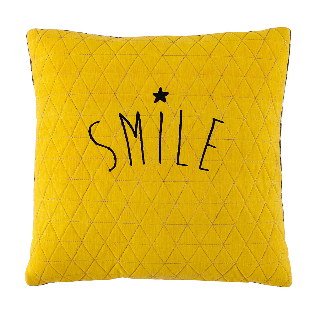 coussin jaune gris 40 x 40 cm smile 1000 3 30 159684_1