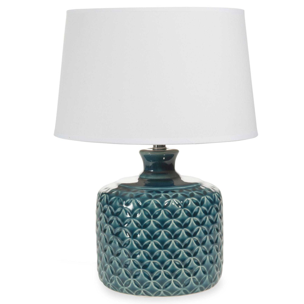 Lampe Aus Keramik Blau H 34 Cm PORTO