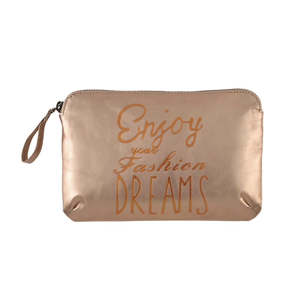 VOGUE golden toiletry bag 15 x 23cm | Maisons du Monde